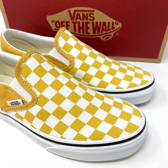 VANS Classic Slip-On Checkerboard Ochre Yellow Men's Sneakers Size VN0A38F7QCP - Picture 8 of 10